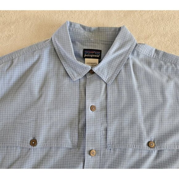 Patagonia Mens Long Sleeve Shirt Size XL Vented Blue Button Down - Picture 2 of 4